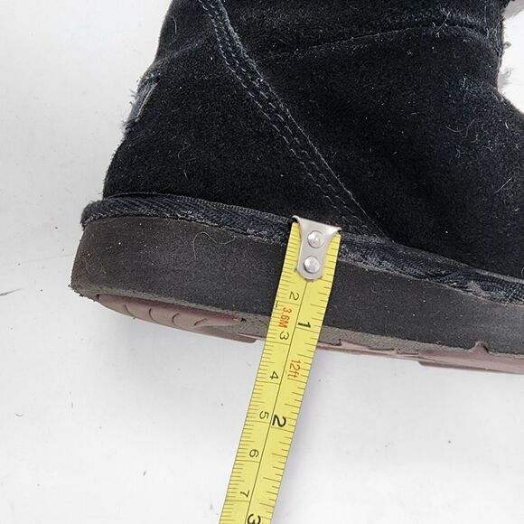 Ugg Uptown Boots Black‎ Suede Gray Shearling Lining Leather Lace Up Size 7 - Picture 6 of 13